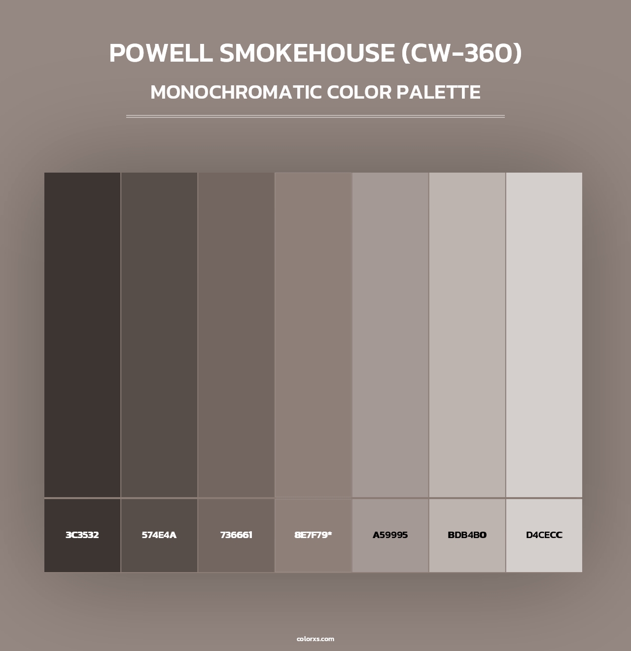Powell Smokehouse (CW-360) - Monochromatic Color Palette