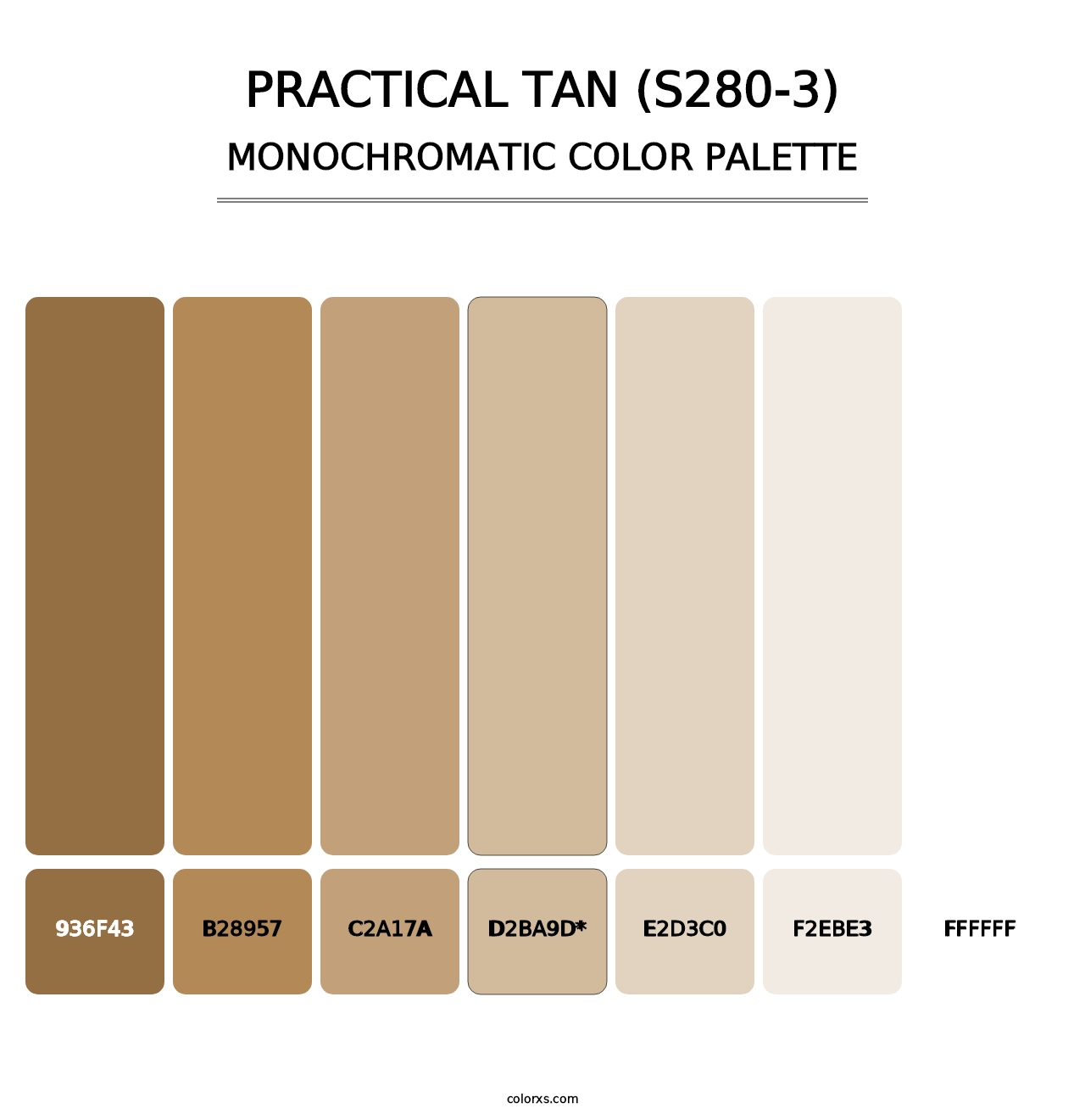 Practical Tan (S280-3) - Monochromatic Color Palette