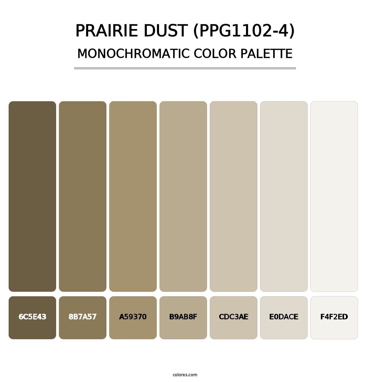 Prairie Dust (PPG1102-4) - Monochromatic Color Palette