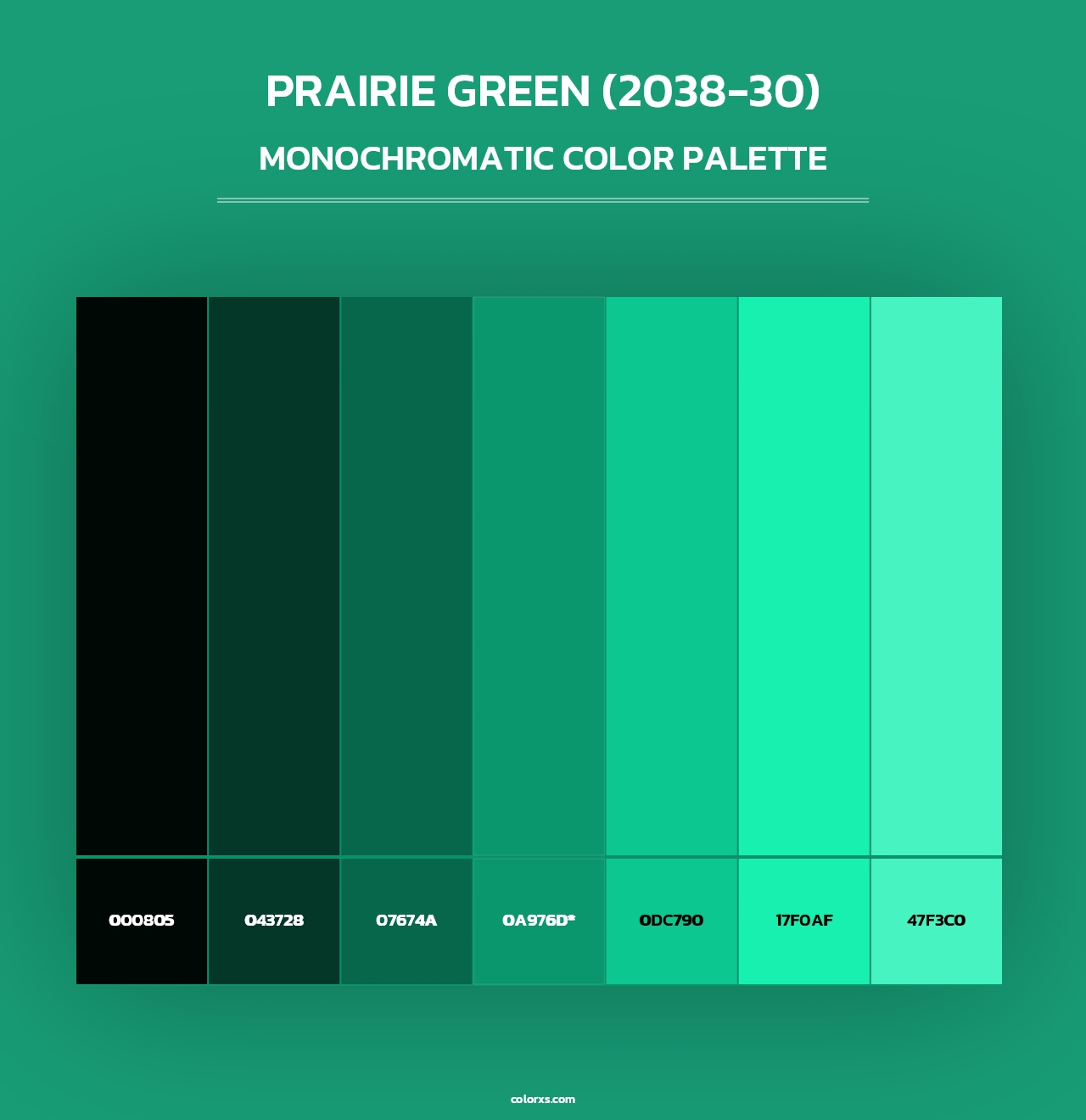 Prairie Green (2038-30) - Monochromatic Color Palette