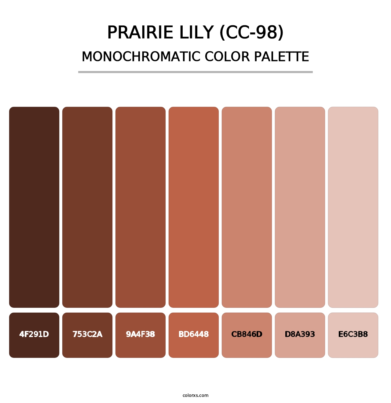 Prairie Lily (CC-98) - Monochromatic Color Palette