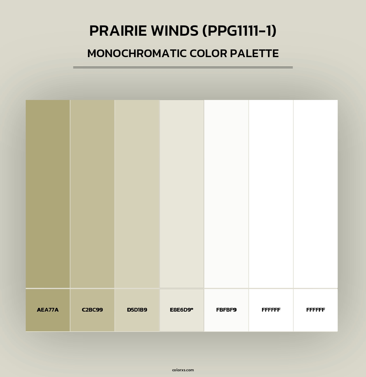 Prairie Winds (PPG1111-1) - Monochromatic Color Palette