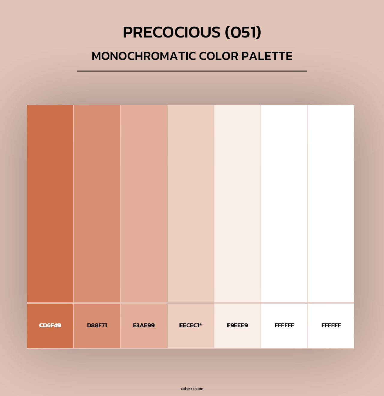 Precocious (051) - Monochromatic Color Palette