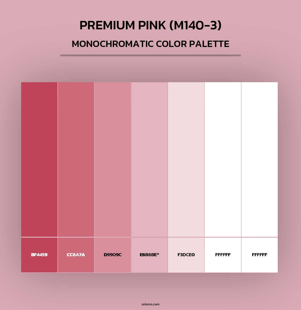 Premium Pink (M140-3) - Monochromatic Color Palette