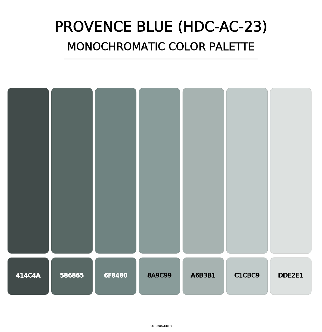 Provence Blue (HDC-AC-23) - Monochromatic Color Palette