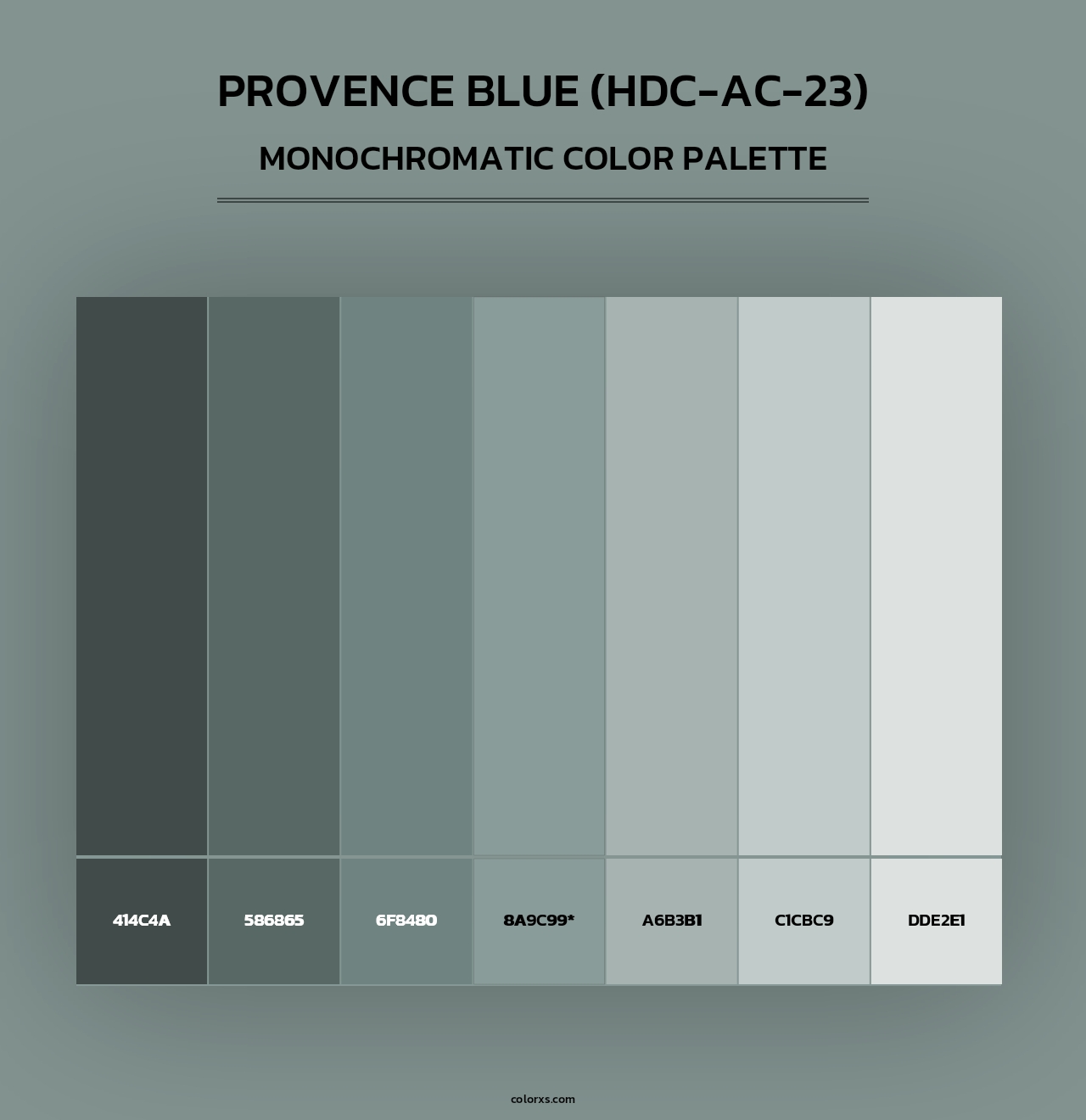 Provence Blue (HDC-AC-23) - Monochromatic Color Palette