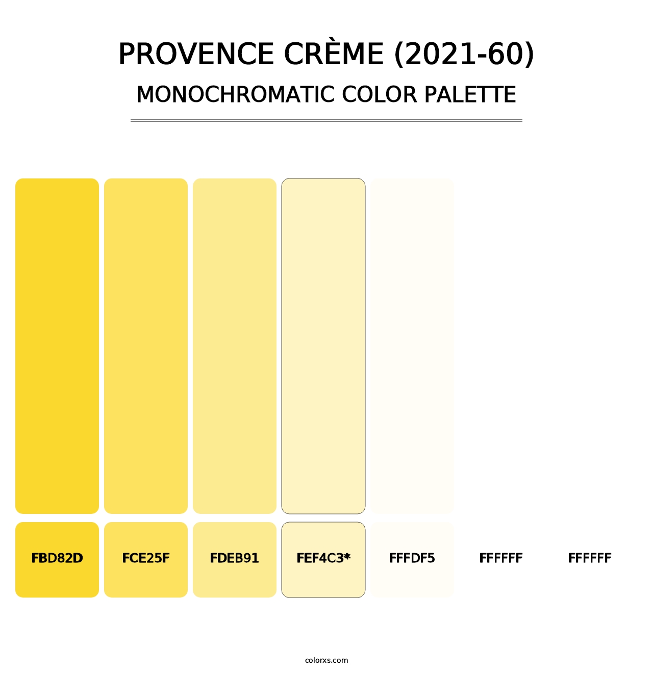 Provence Crème (2021-60) - Monochromatic Color Palette