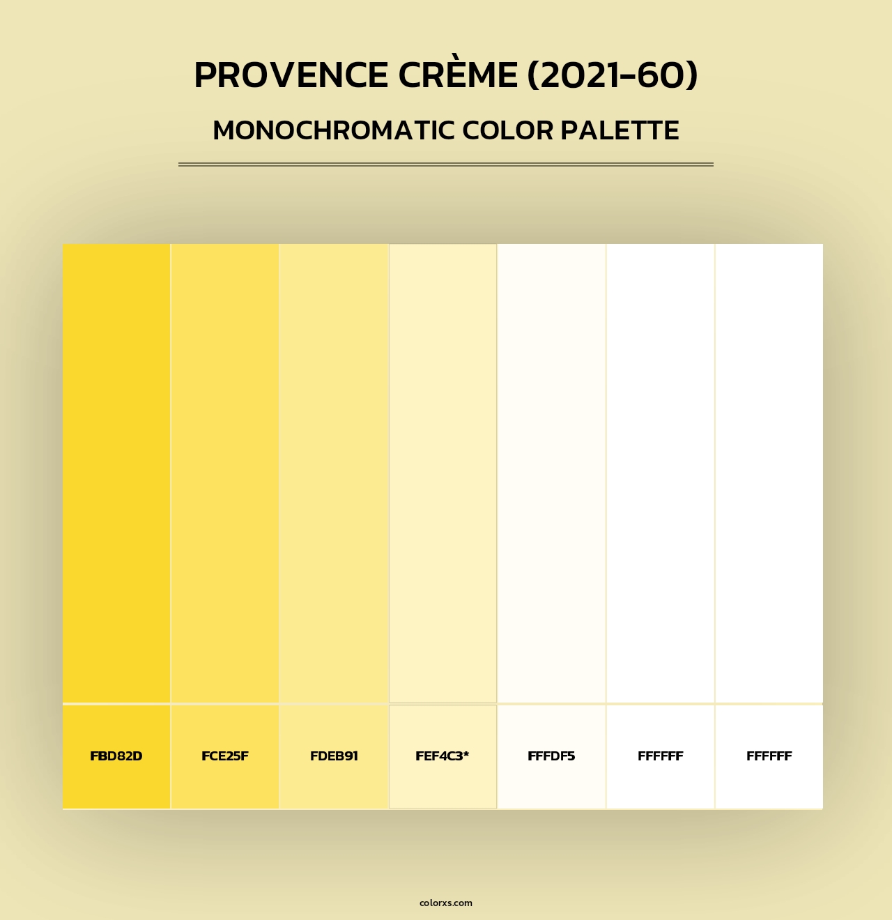 Provence Crème (2021-60) - Monochromatic Color Palette