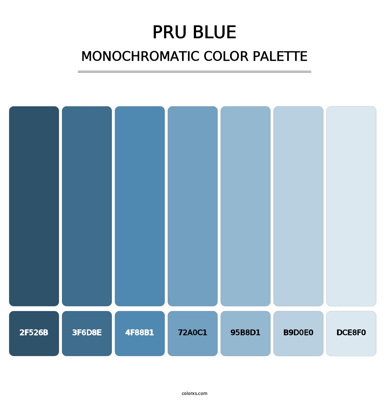 PRU Blue - Monochromatic Color Palette