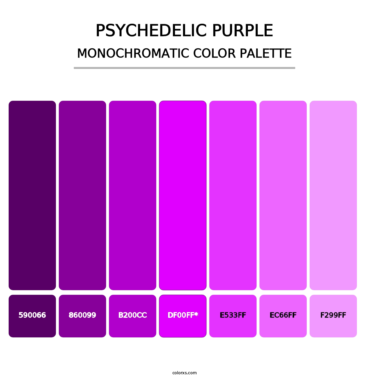 Psychedelic Purple - Monochromatic Color Palette