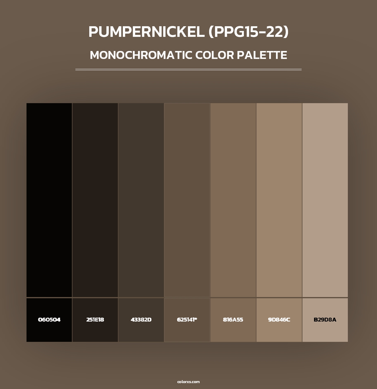 Pumpernickel (PPG15-22) - Monochromatic Color Palette