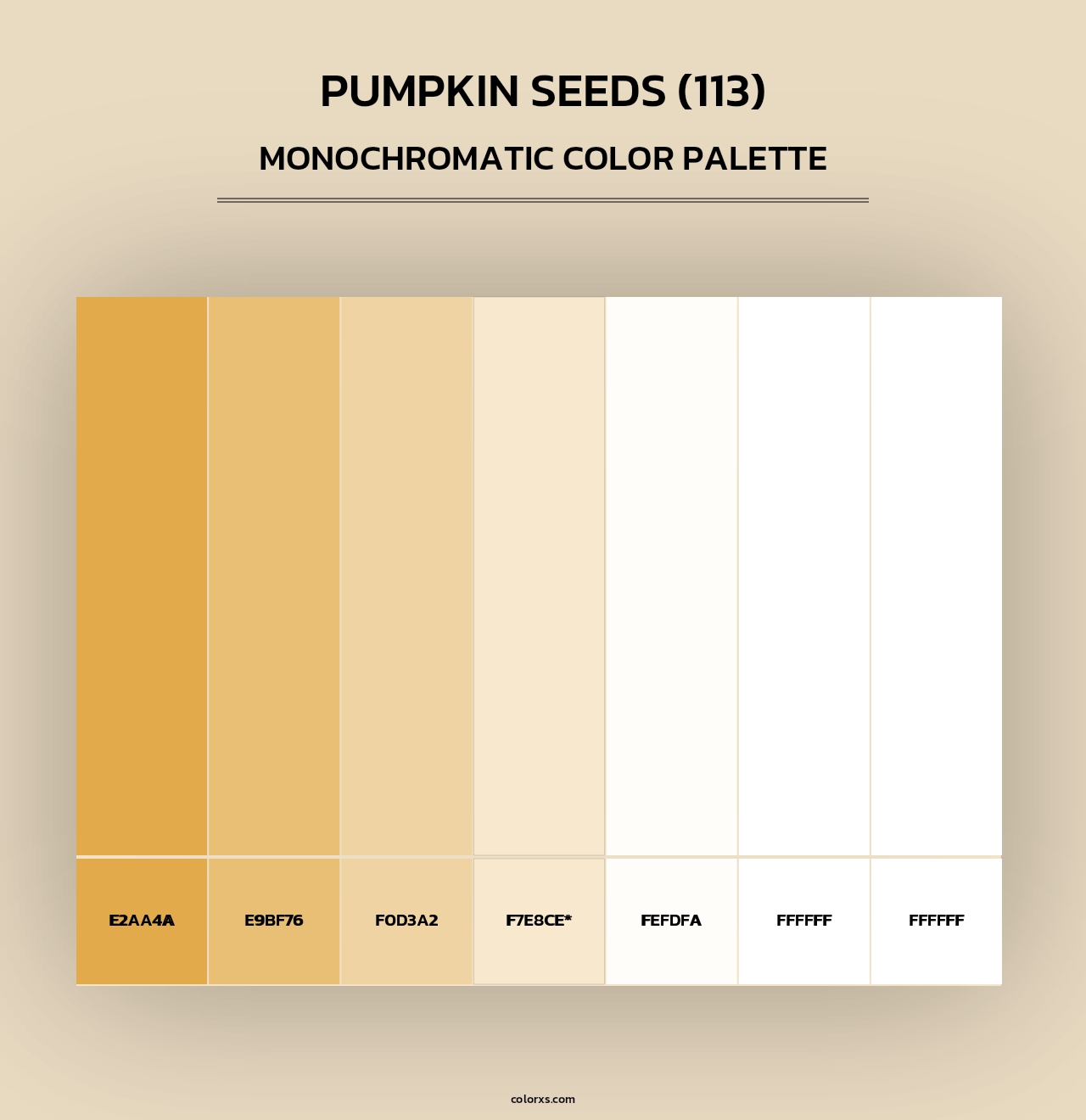 Pumpkin Seeds (113) - Monochromatic Color Palette