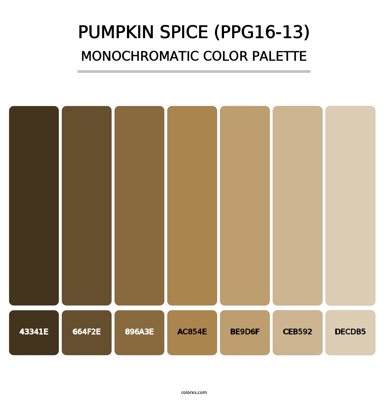Pumpkin Spice (PPG16-13) - Monochromatic Color Palette