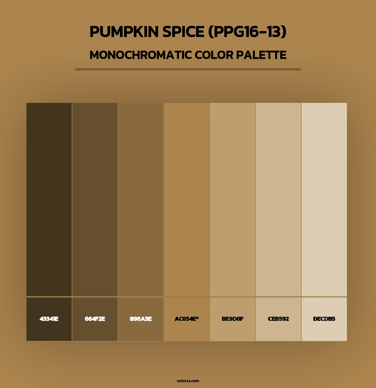Pumpkin Spice (PPG16-13) - Monochromatic Color Palette