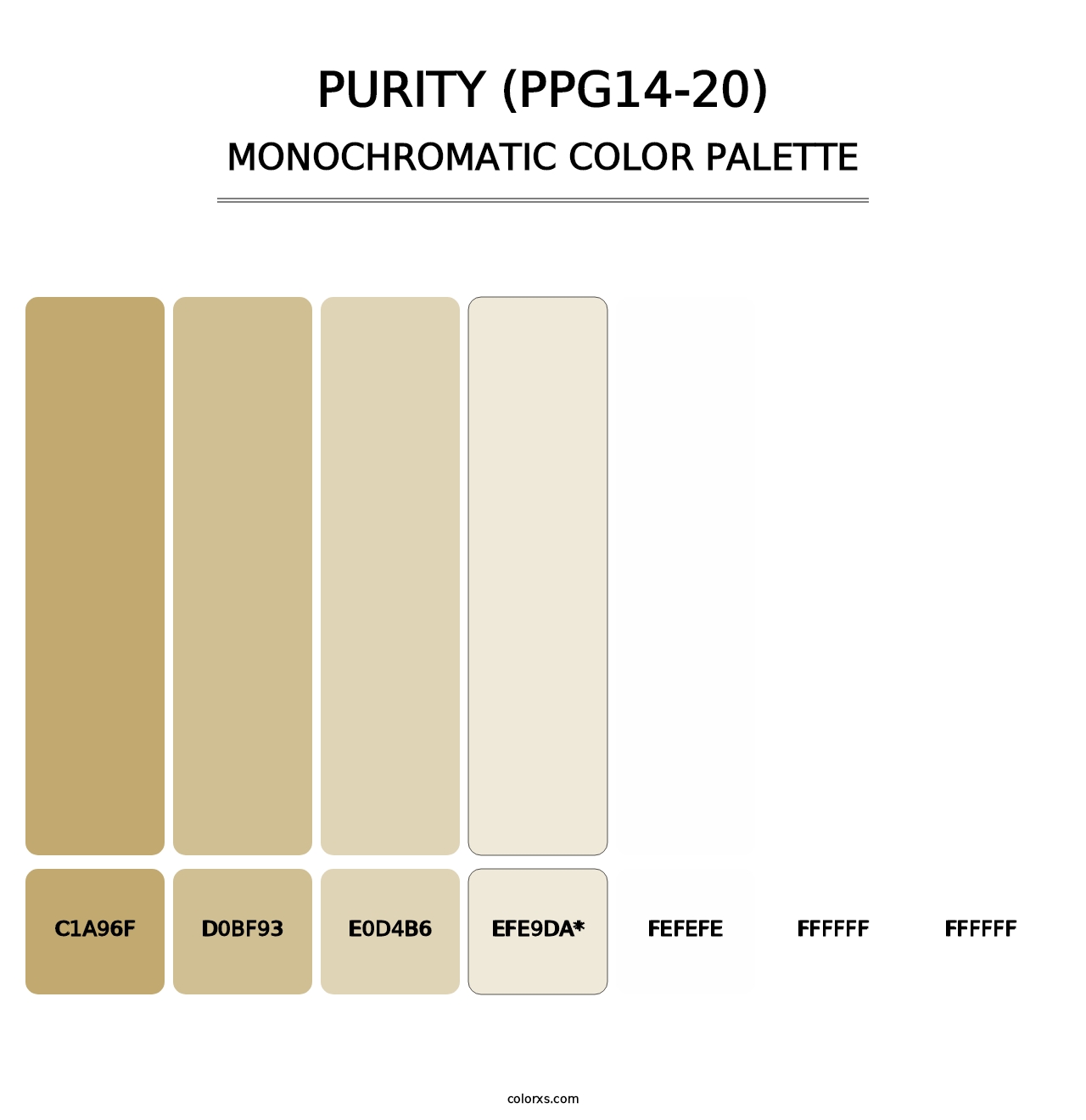 Purity (PPG14-20) - Monochromatic Color Palette
