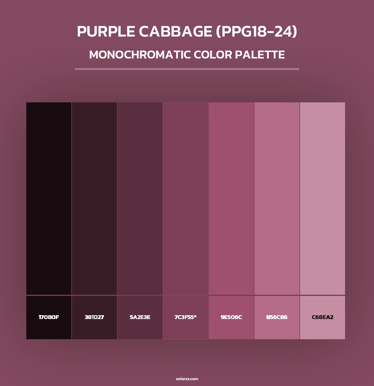 Purple Cabbage (PPG18-24) - Monochromatic Color Palette