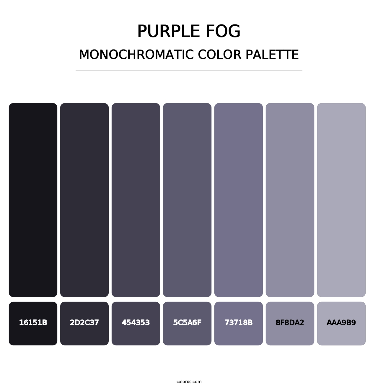 Purple Fog - Monochromatic Color Palette