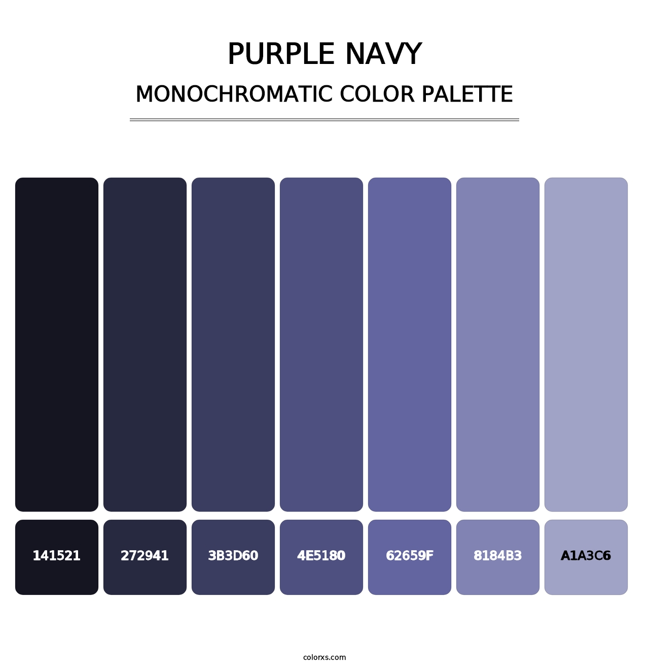 Purple Navy - Monochromatic Color Palette