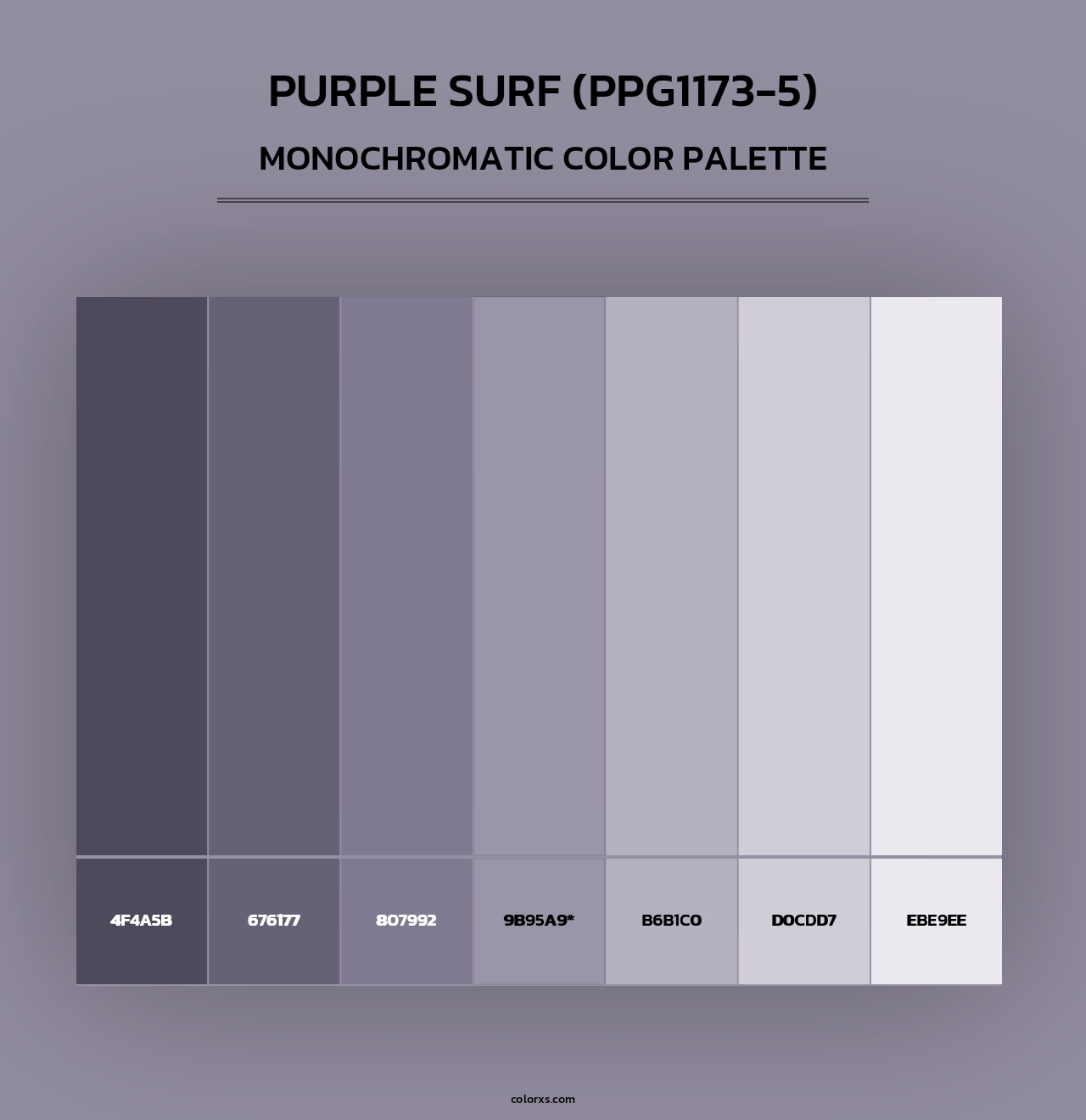 Purple Surf (PPG1173-5) - Monochromatic Color Palette