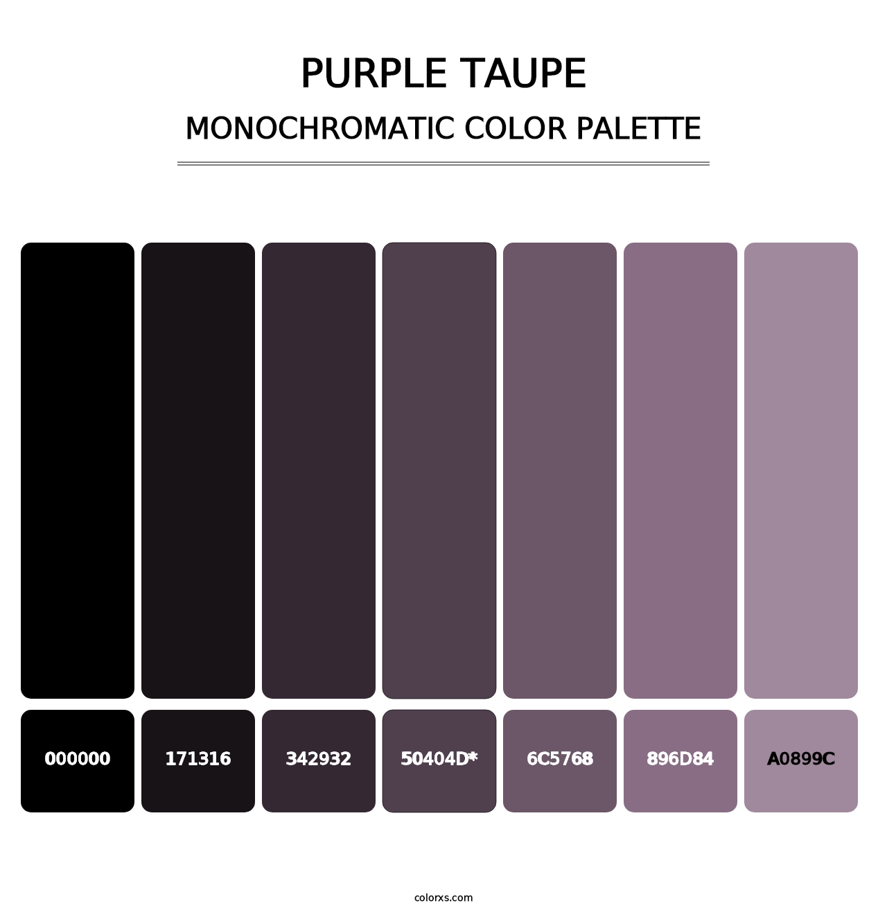 Purple Taupe - Monochromatic Color Palette