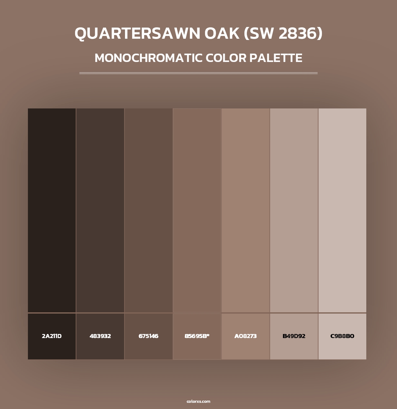 Quartersawn Oak (SW 2836) - Monochromatic Color Palette