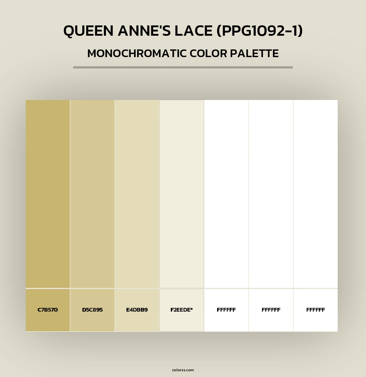 Queen Anne's Lace (PPG1092-1) - Monochromatic Color Palette