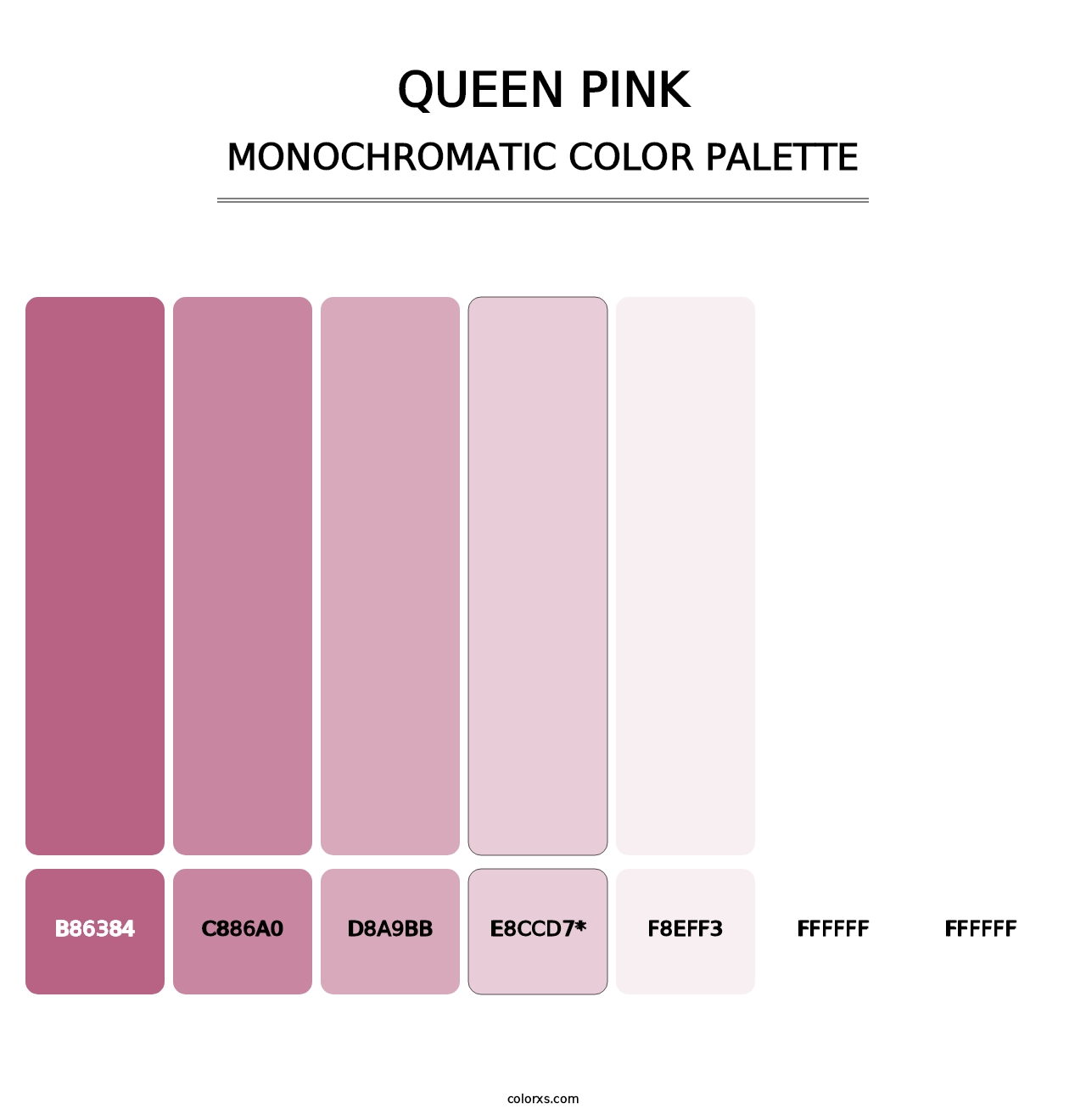 Queen Pink - Monochromatic Color Palette