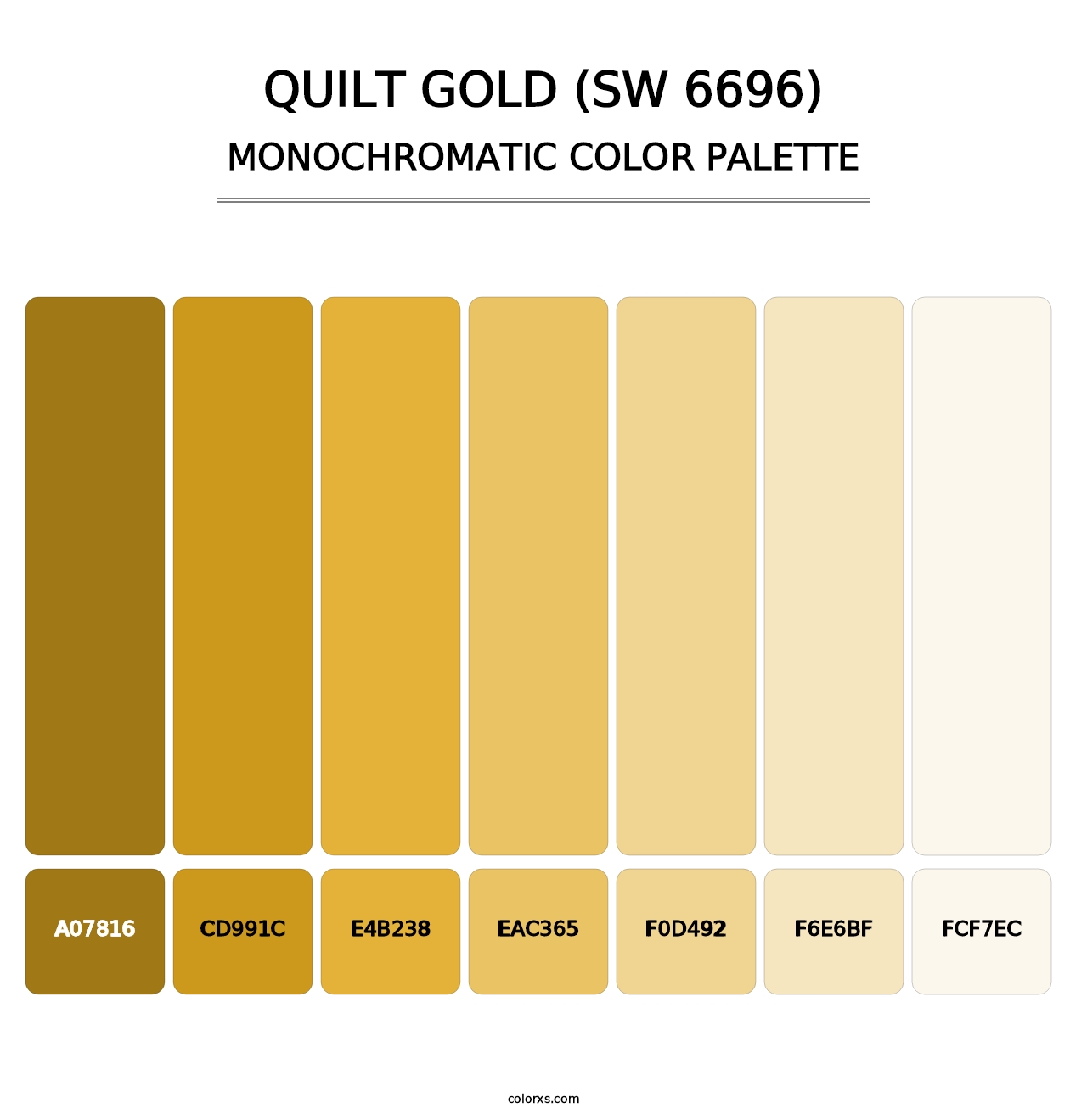Quilt Gold (SW 6696) - Monochromatic Color Palette