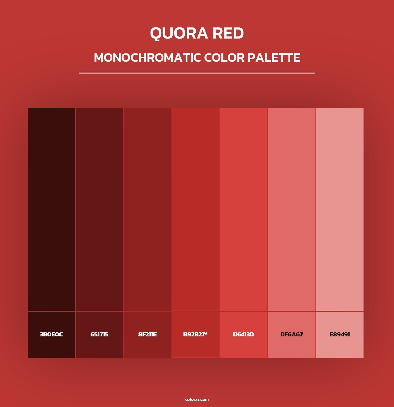 Quora Red - Monochromatic Color Palette