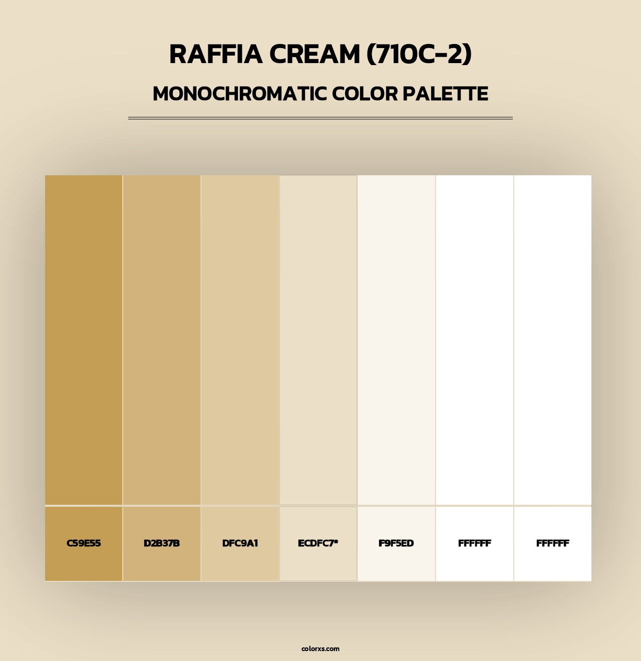 Raffia Cream (710C-2) - Monochromatic Color Palette