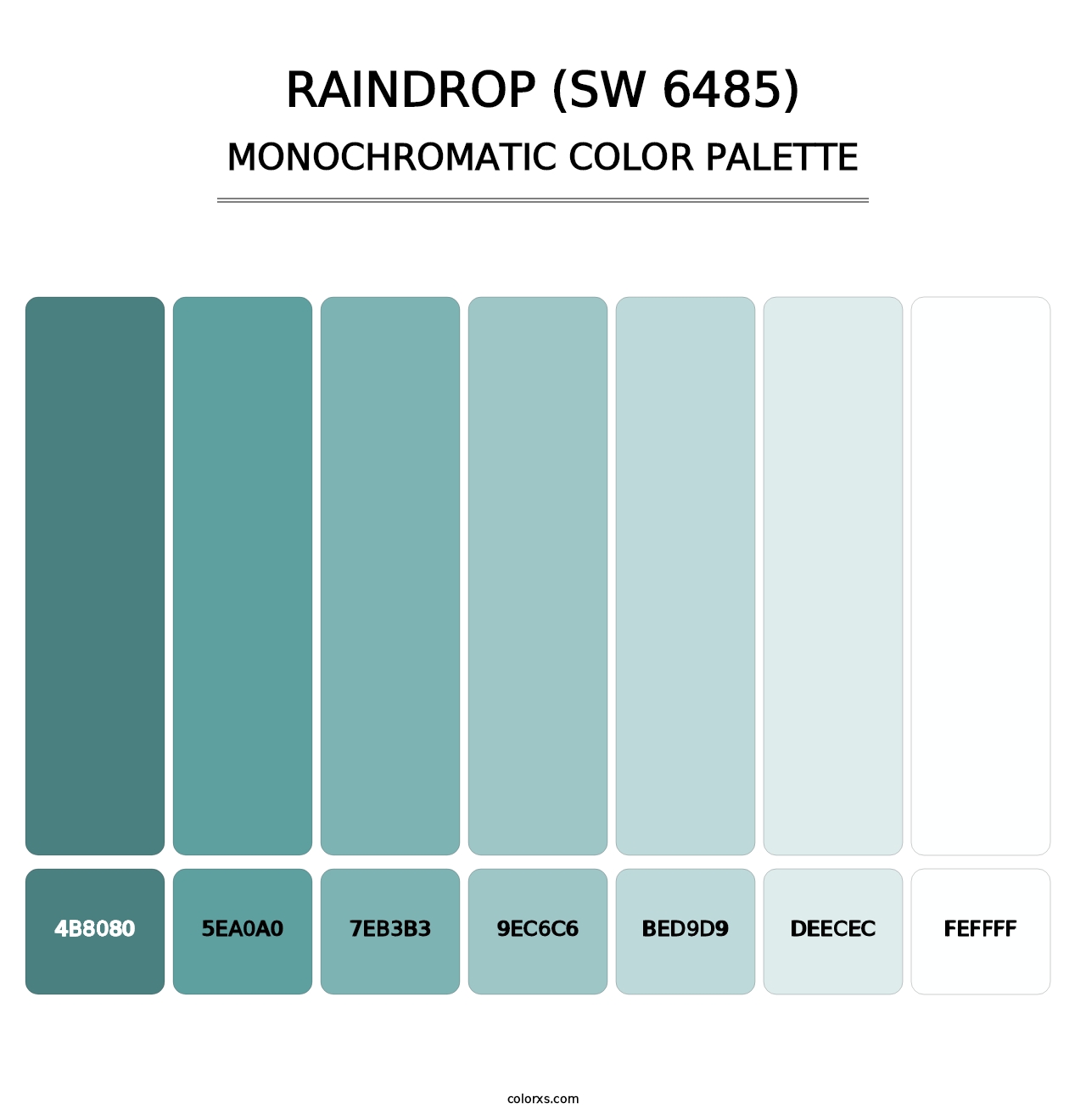 Raindrop (SW 6485) - Monochromatic Color Palette