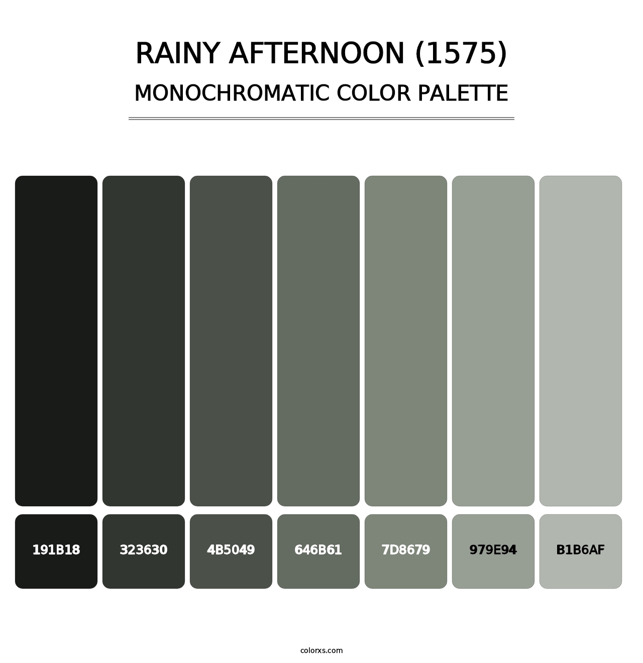 Rainy Afternoon (1575) - Monochromatic Color Palette