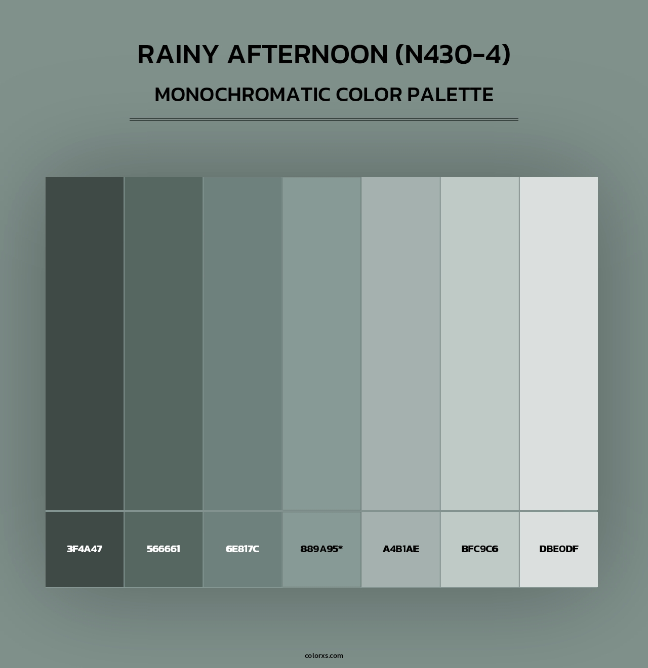 Rainy Afternoon (N430-4) - Monochromatic Color Palette