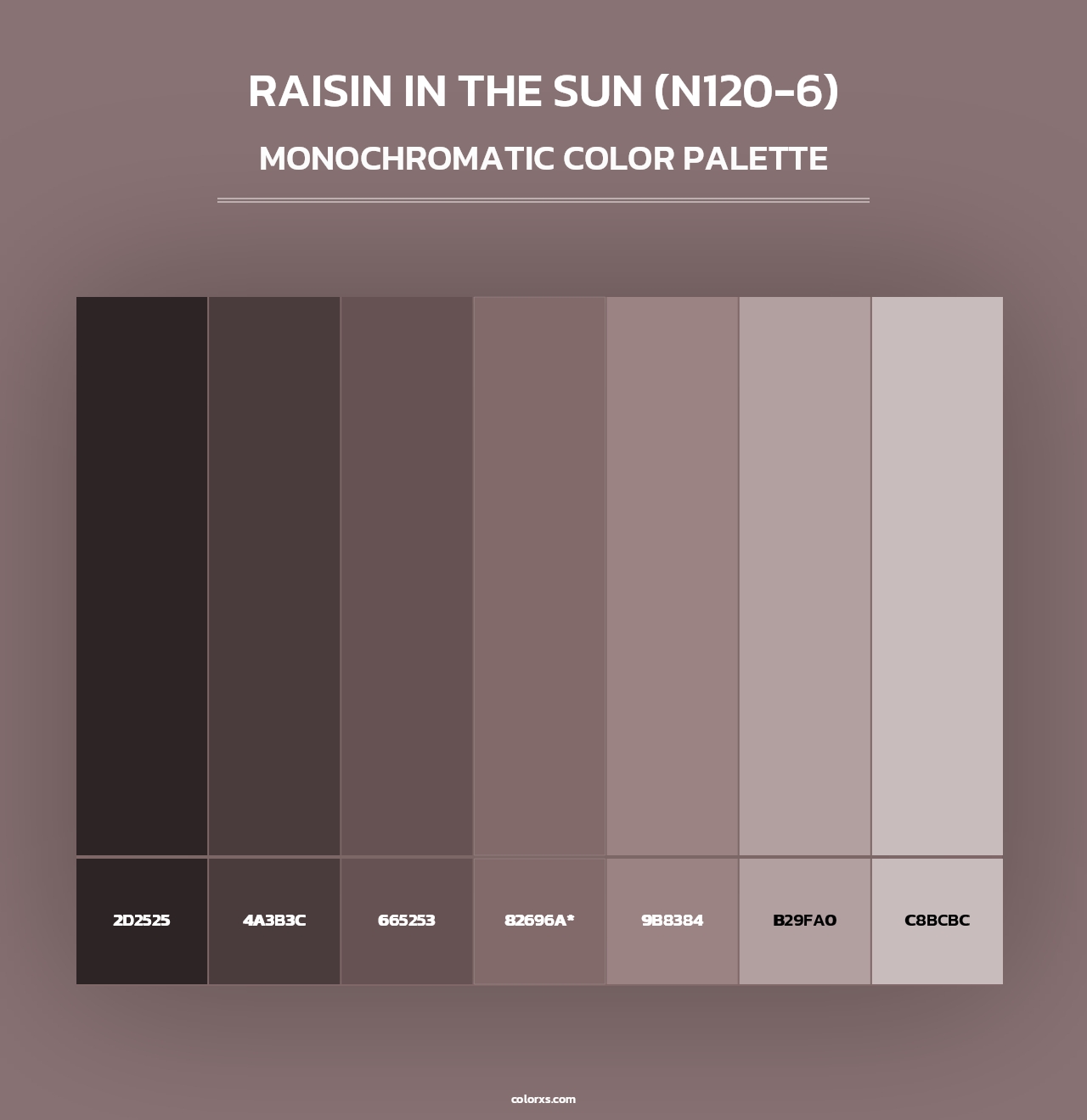 Raisin In The Sun (N120-6) - Monochromatic Color Palette