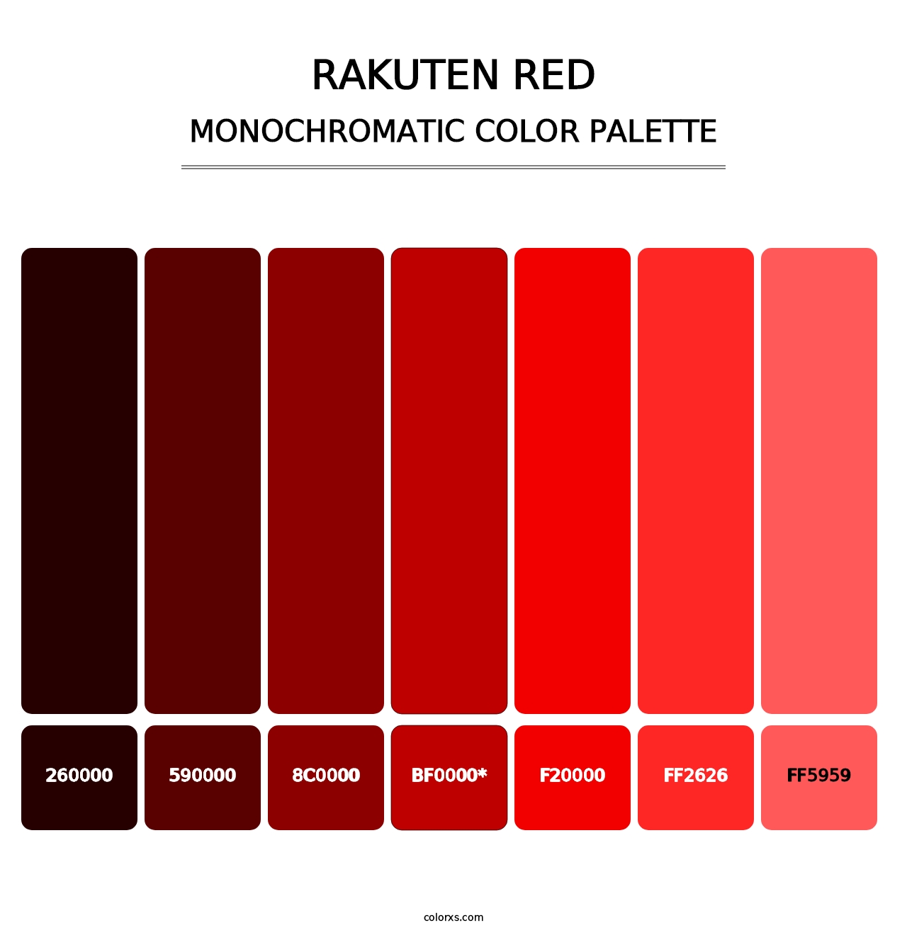 Rakuten Red - Monochromatic Color Palette