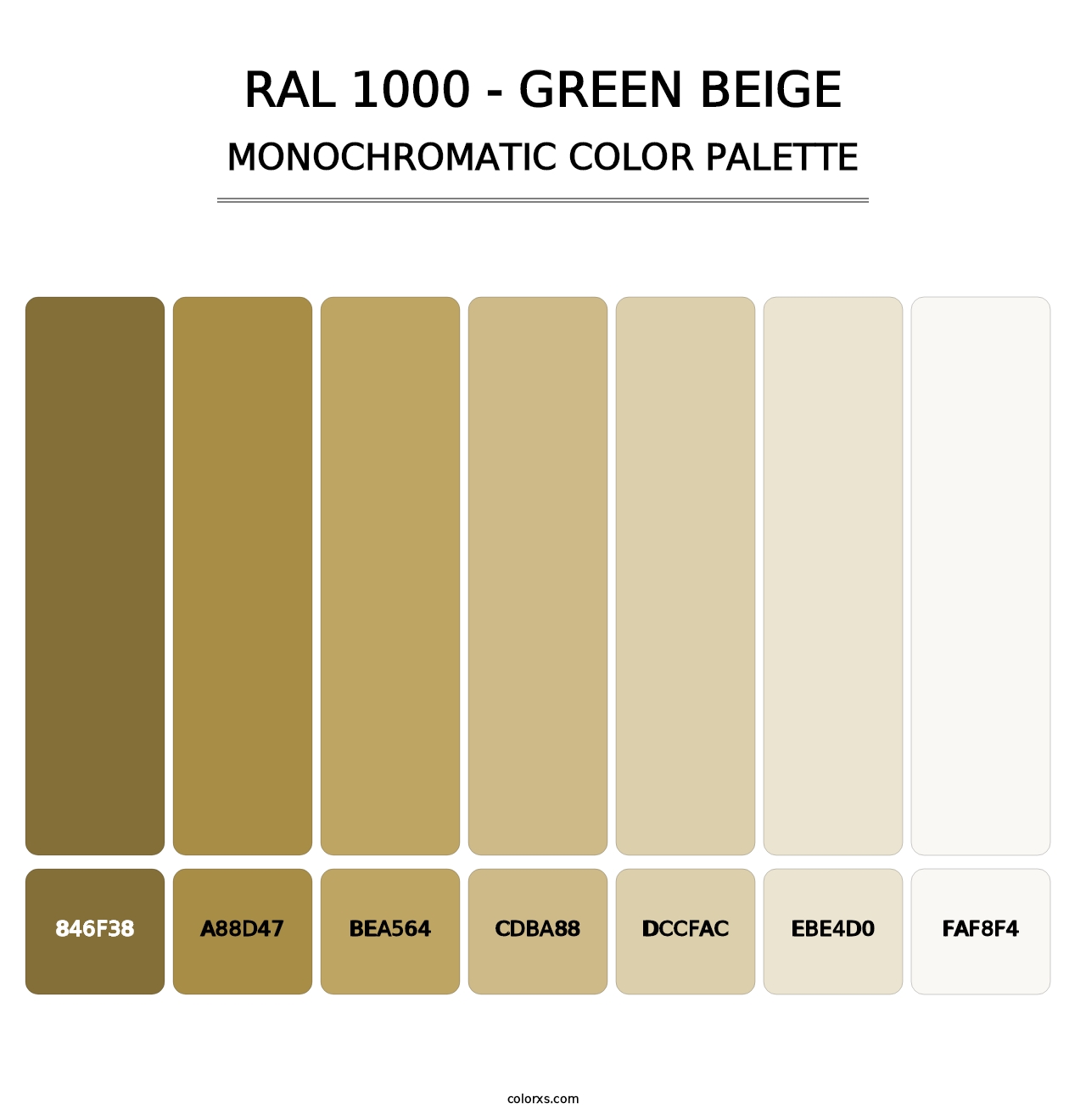 RAL 1000 - Green Beige - Monochromatic Color Palette