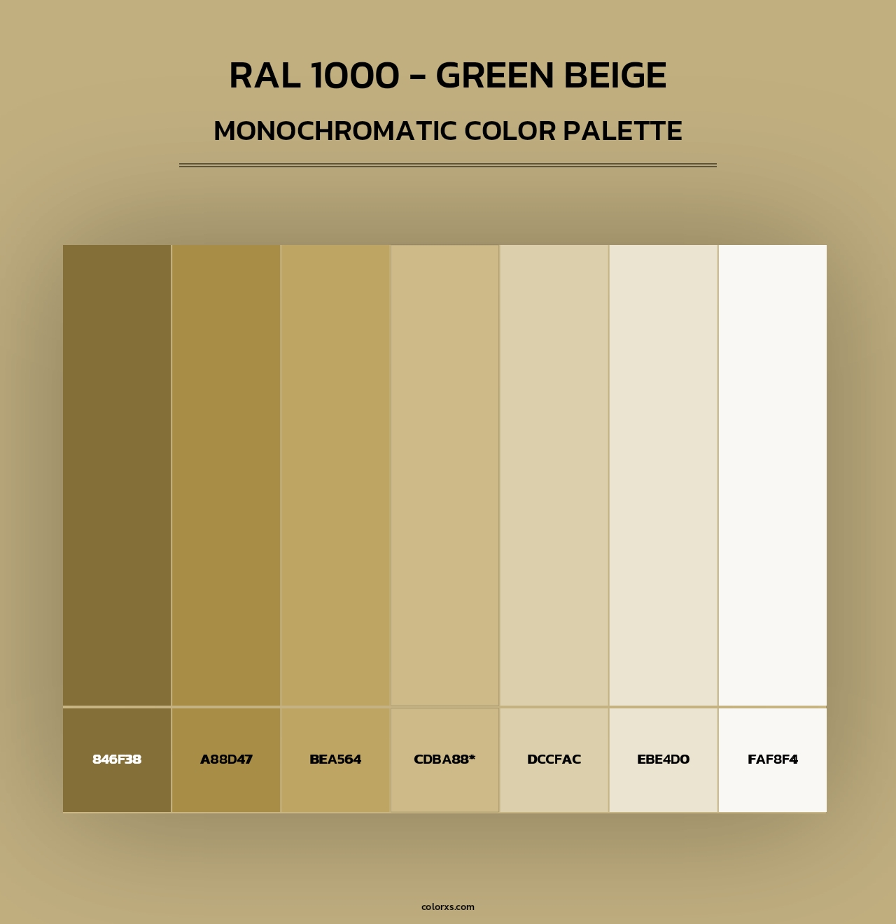 RAL 1000 - Green Beige - Monochromatic Color Palette