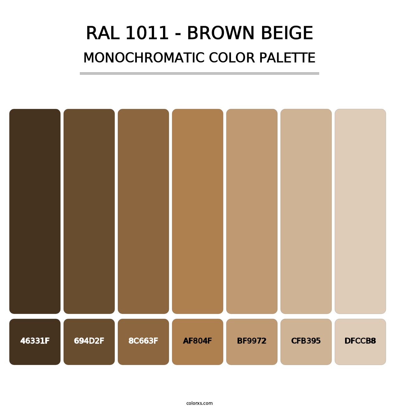 RAL 1011 - Brown Beige - Monochromatic Color Palette