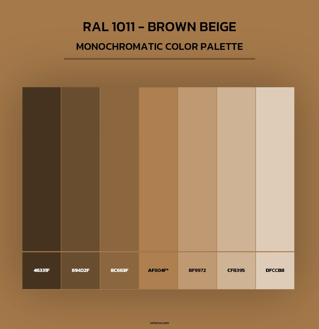 RAL 1011 - Brown Beige - Monochromatic Color Palette