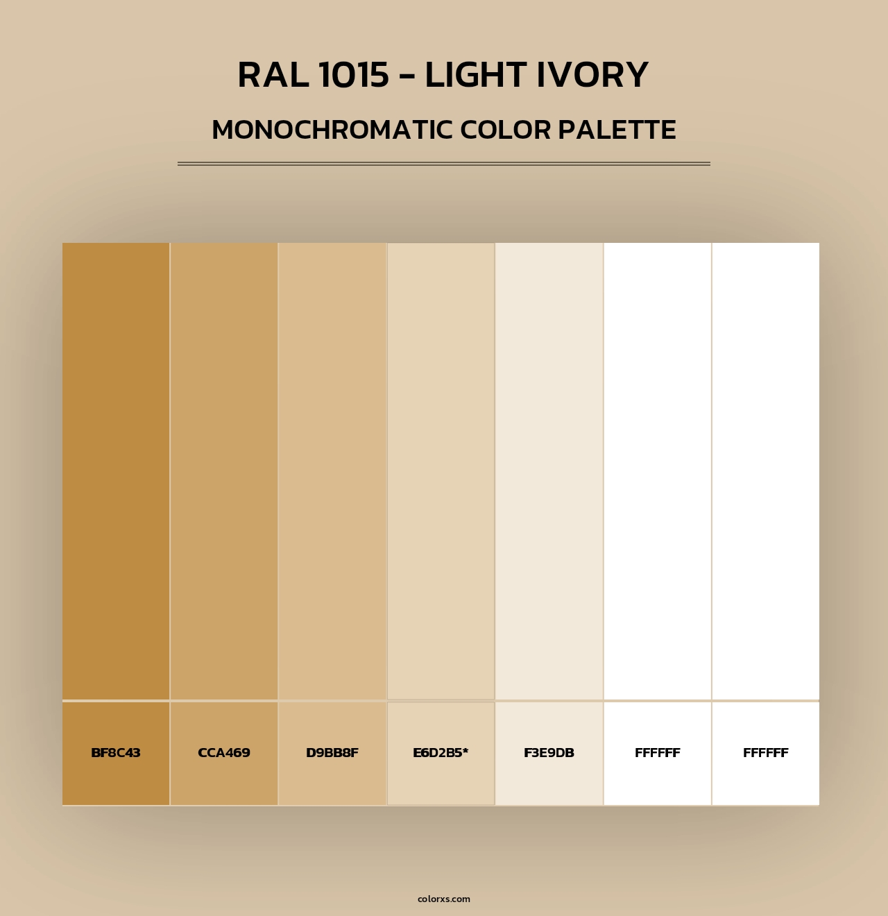 RAL 1015 - Light Ivory - Monochromatic Color Palette