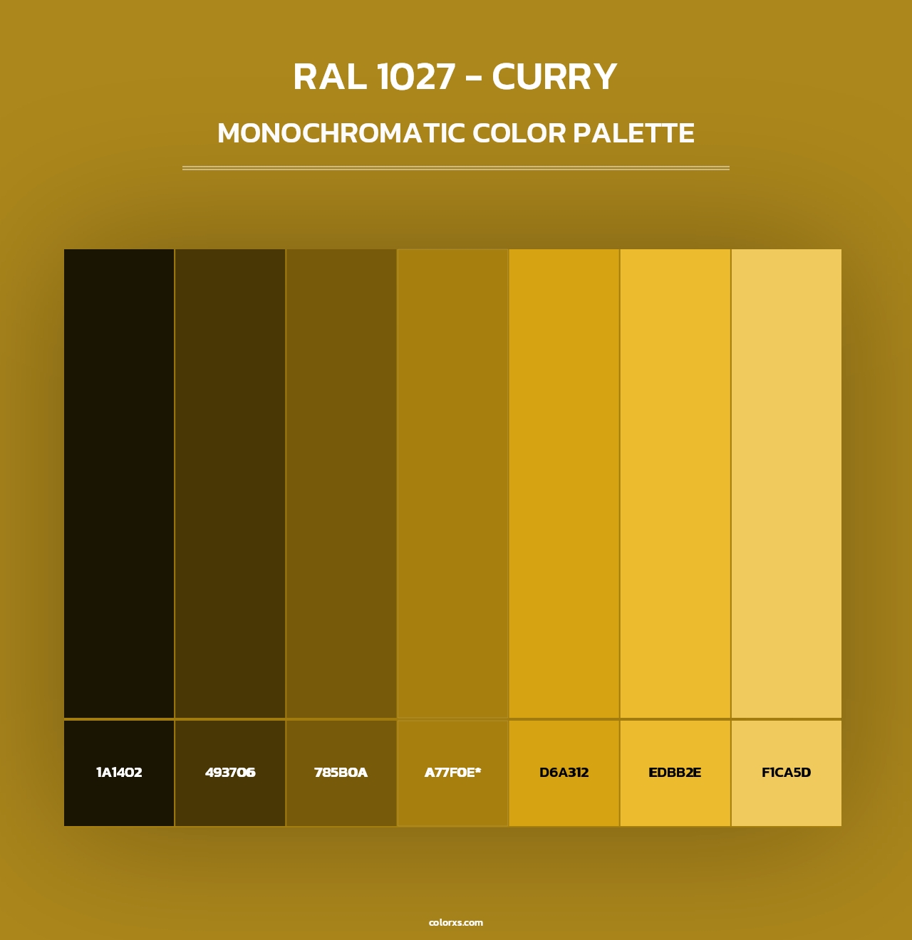 RAL 1027 - Curry - Monochromatic Color Palette