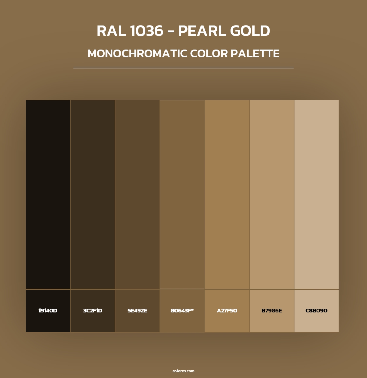 RAL 1036 Pearl Gold Color Palettes Colorxs