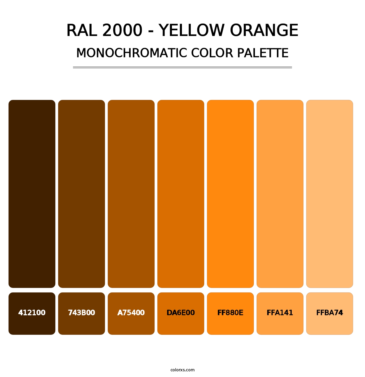 RAL 2000 - Yellow Orange - Monochromatic Color Palette