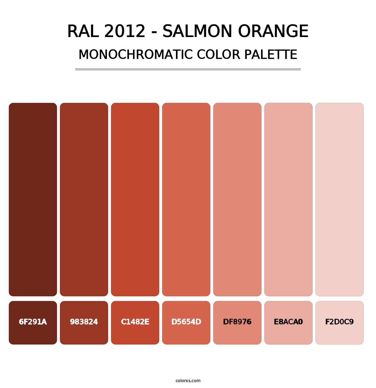 RAL 2012 - Salmon Orange - Monochromatic Color Palette