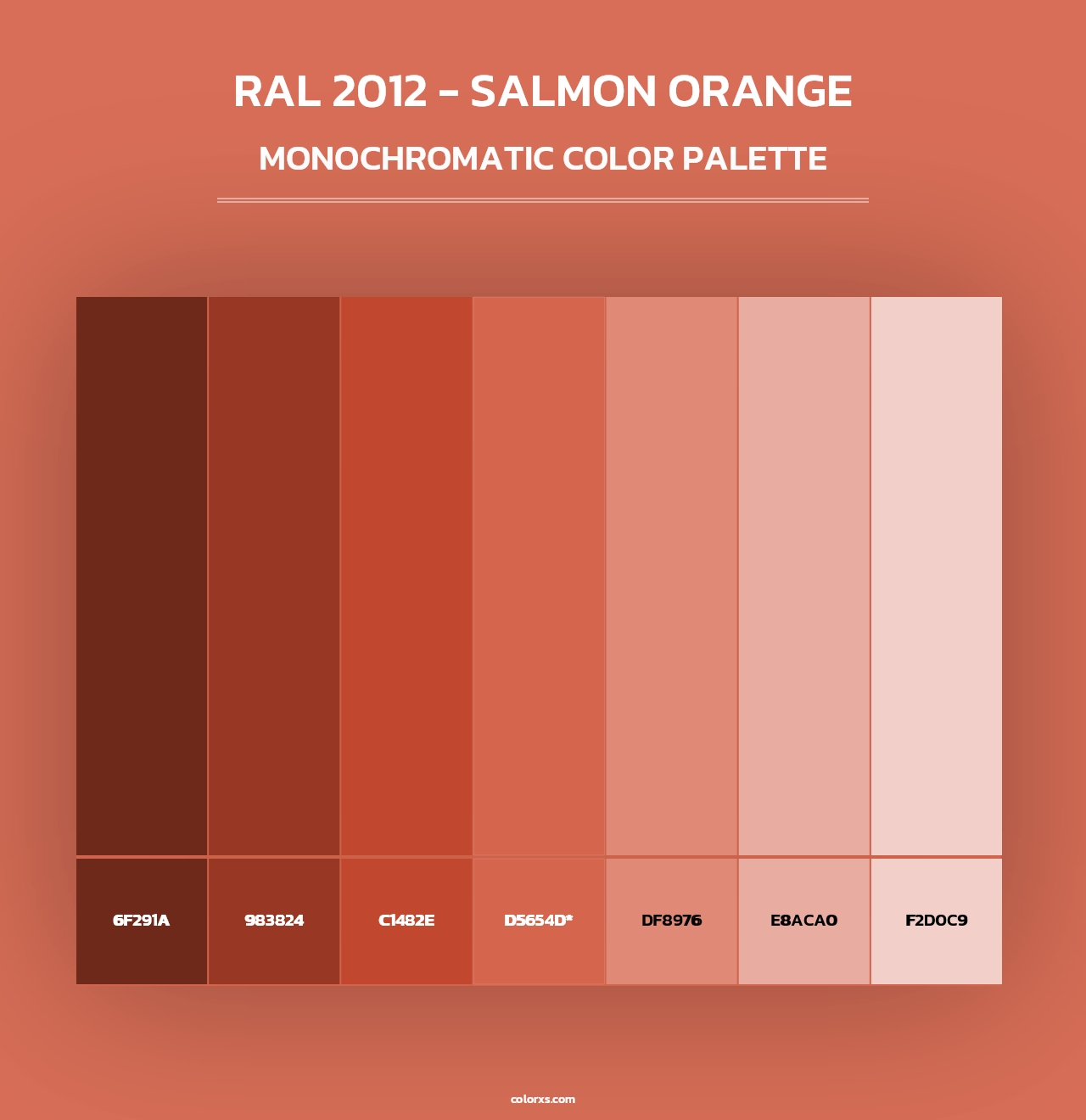 RAL 2012 - Salmon Orange - Monochromatic Color Palette