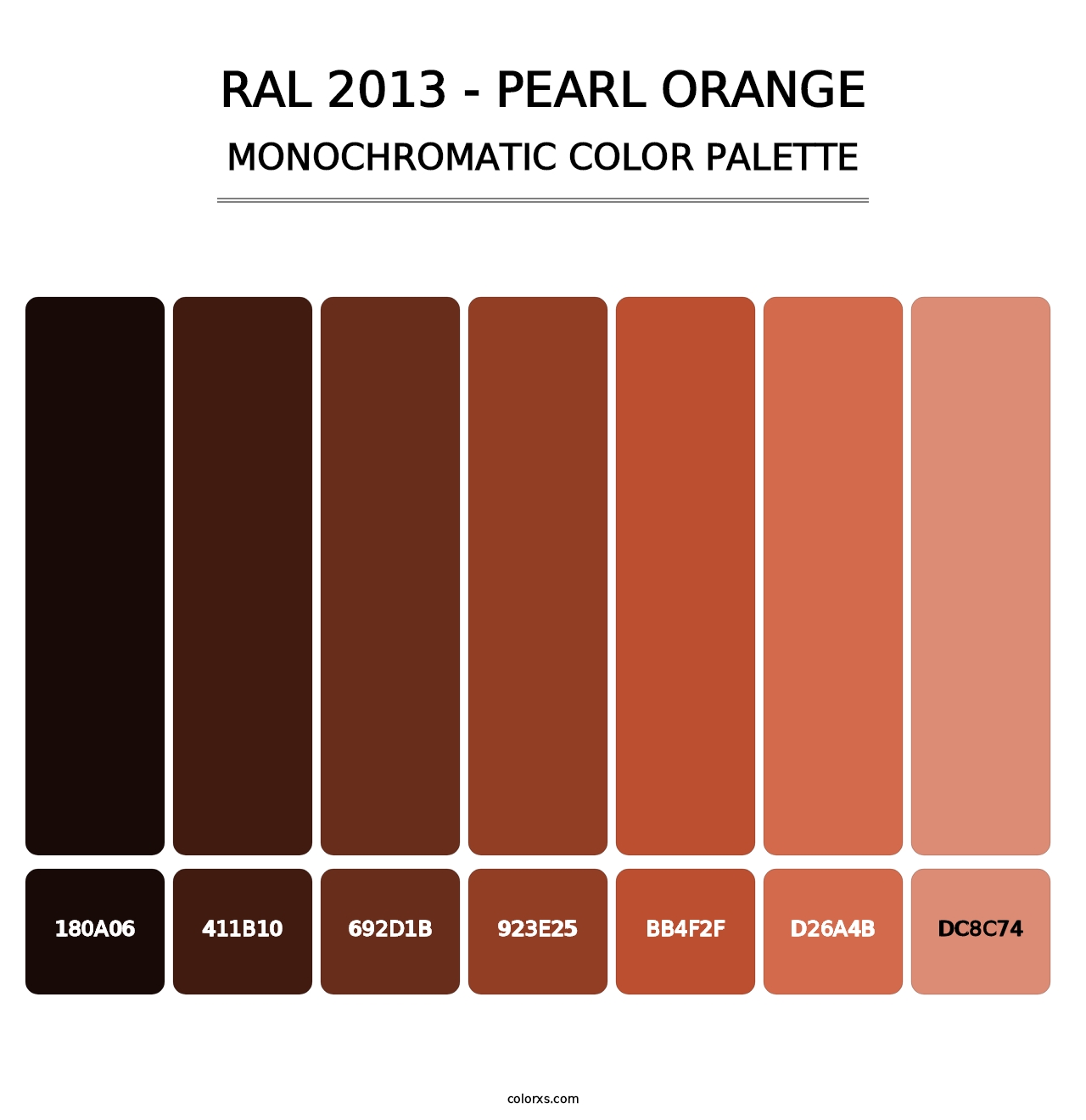 RAL 2013 - Pearl Orange - Monochromatic Color Palette