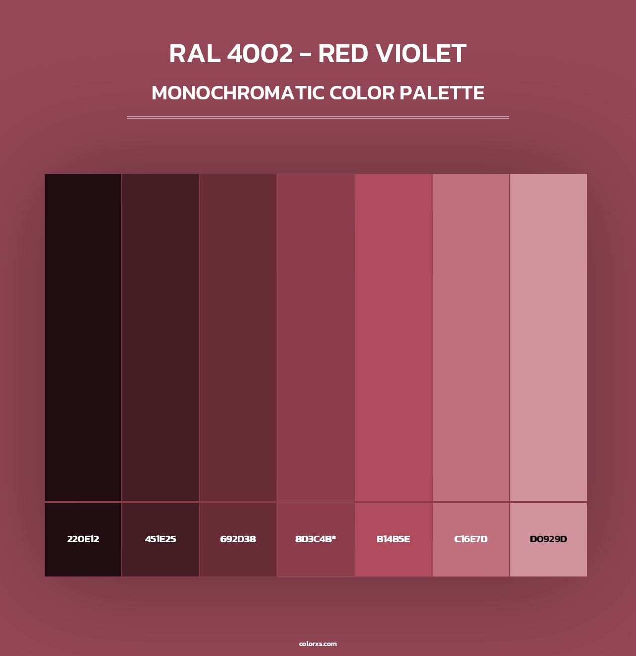 RAL 4002 - Red Violet - Monochromatic Color Palette