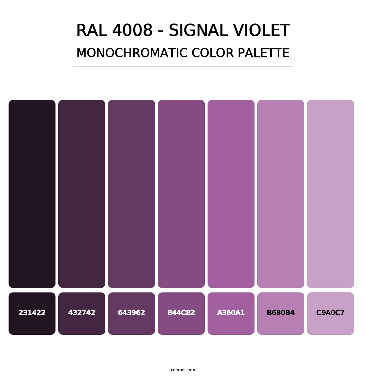 RAL 4008 - Signal Violet - Monochromatic Color Palette