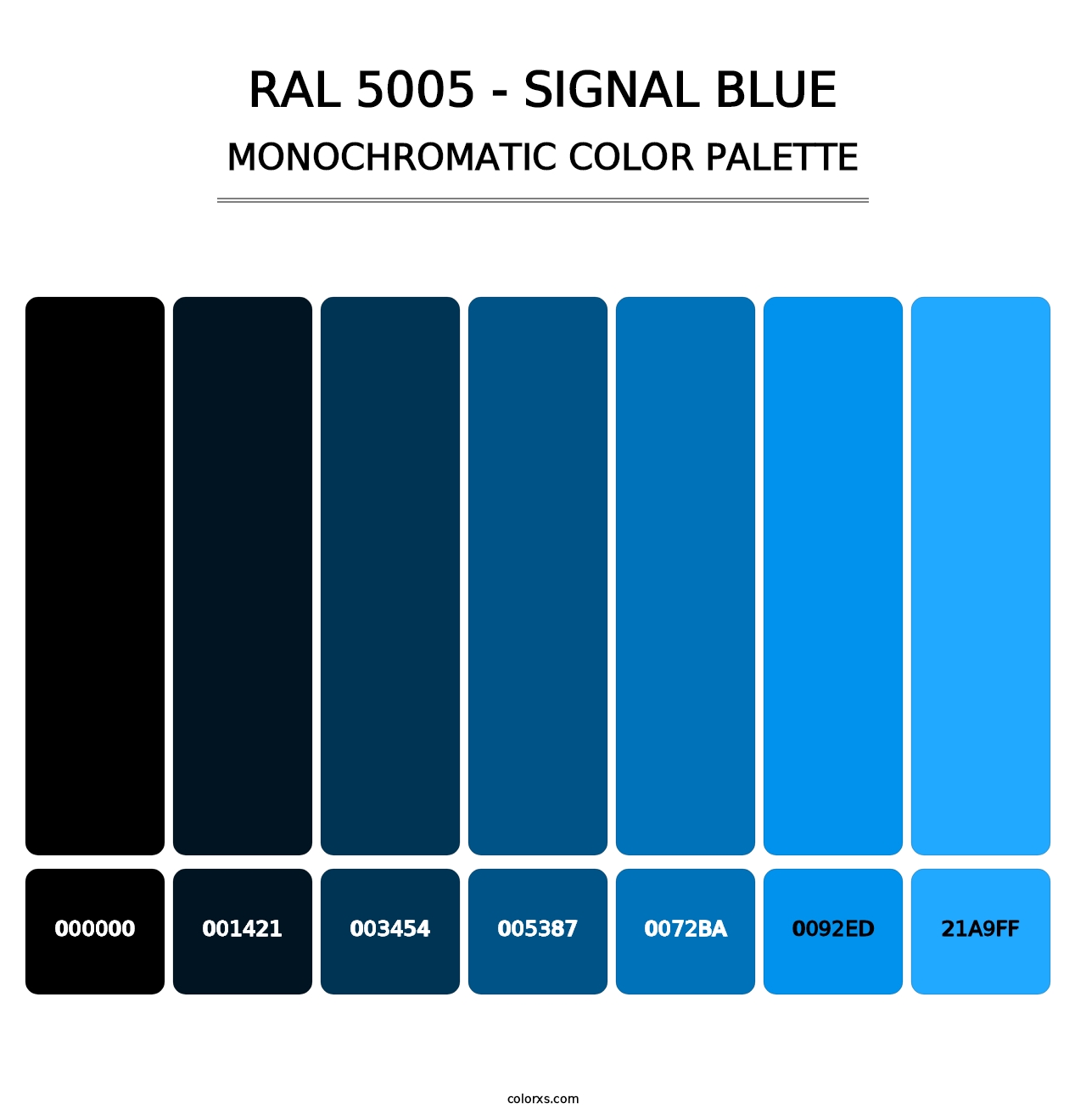 RAL 5005 - Signal Blue - Monochromatic Color Palette