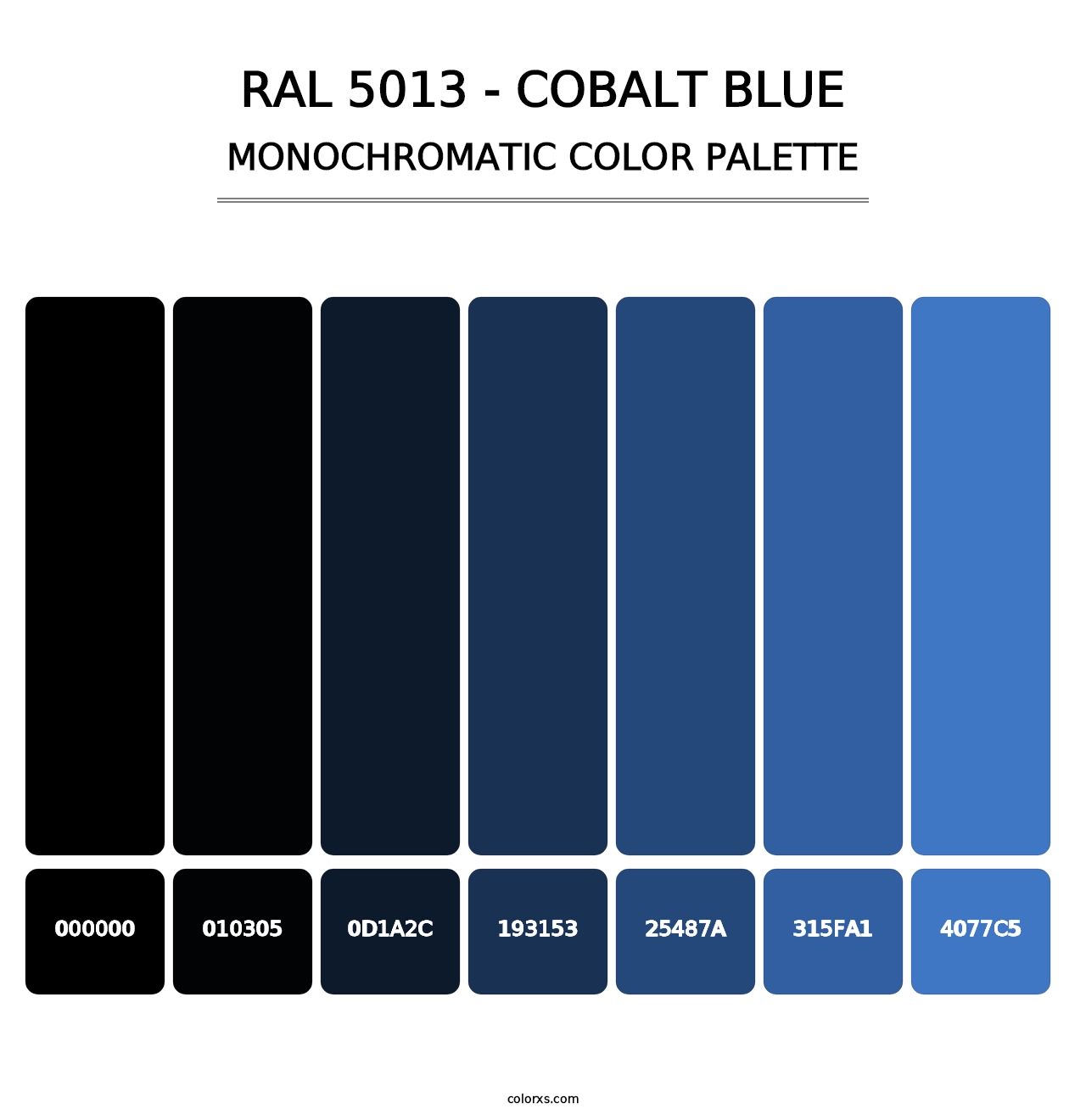 RAL 5013 - Cobalt Blue - Monochromatic Color Palette